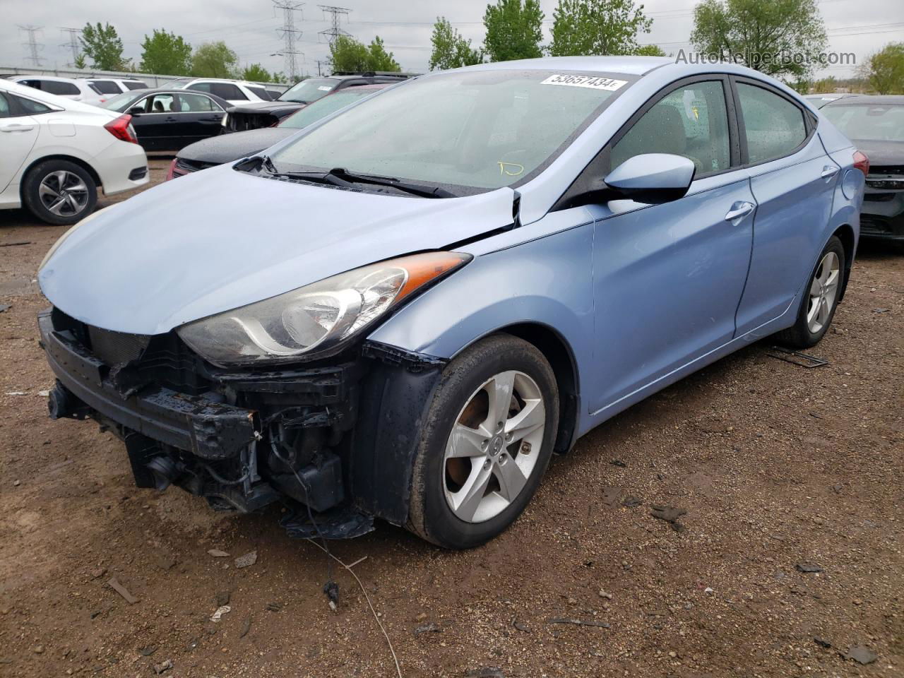 2012 Hyundai Elantra Gls Blue vin: KMHDH4AE1CU432746