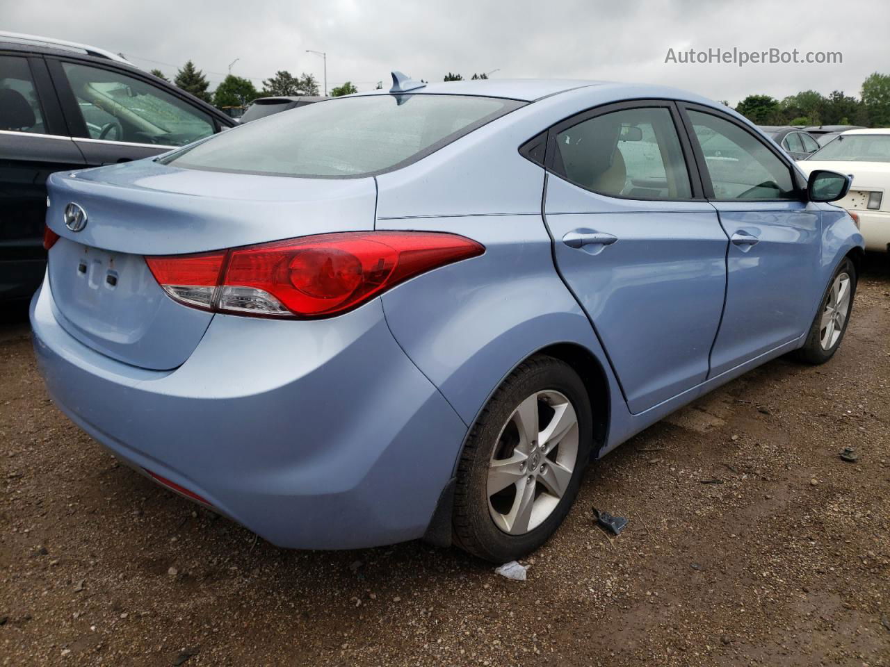 2012 Hyundai Elantra Gls Синий vin: KMHDH4AE1CU432746