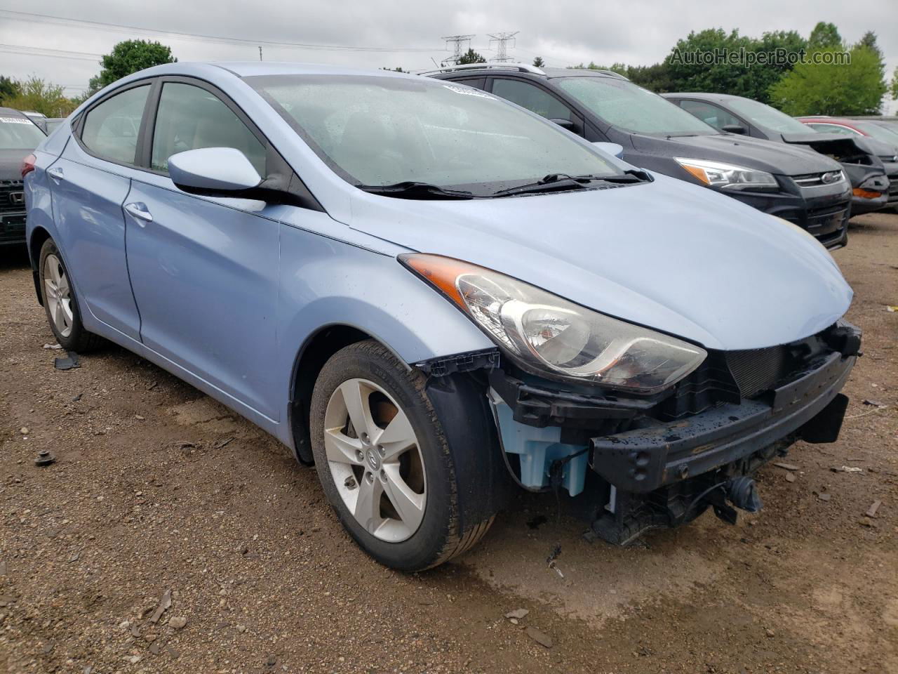 2012 Hyundai Elantra Gls Синий vin: KMHDH4AE1CU432746