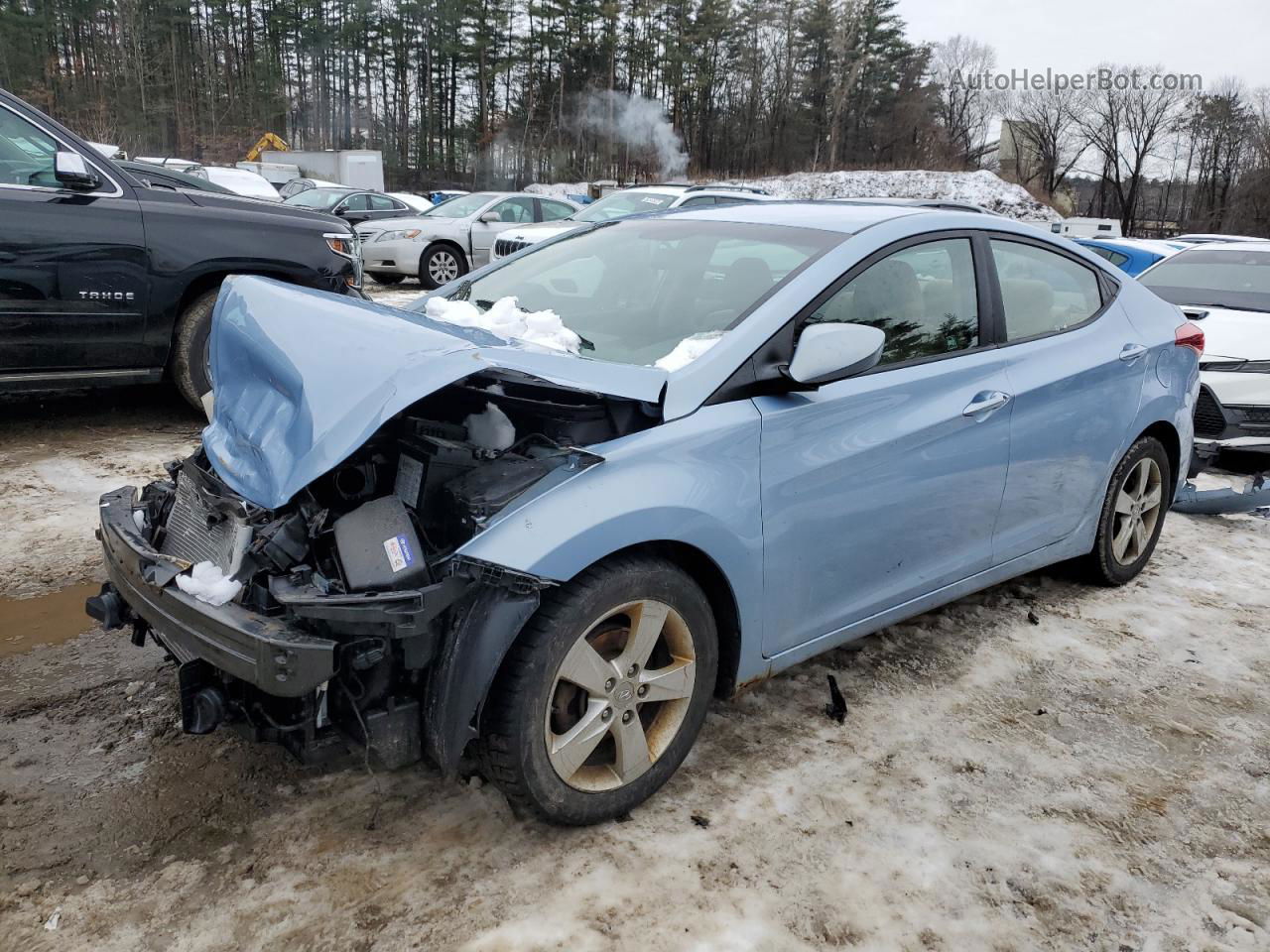 2013 Hyundai Elantra Gls Blue vin: KMHDH4AE1DU501467