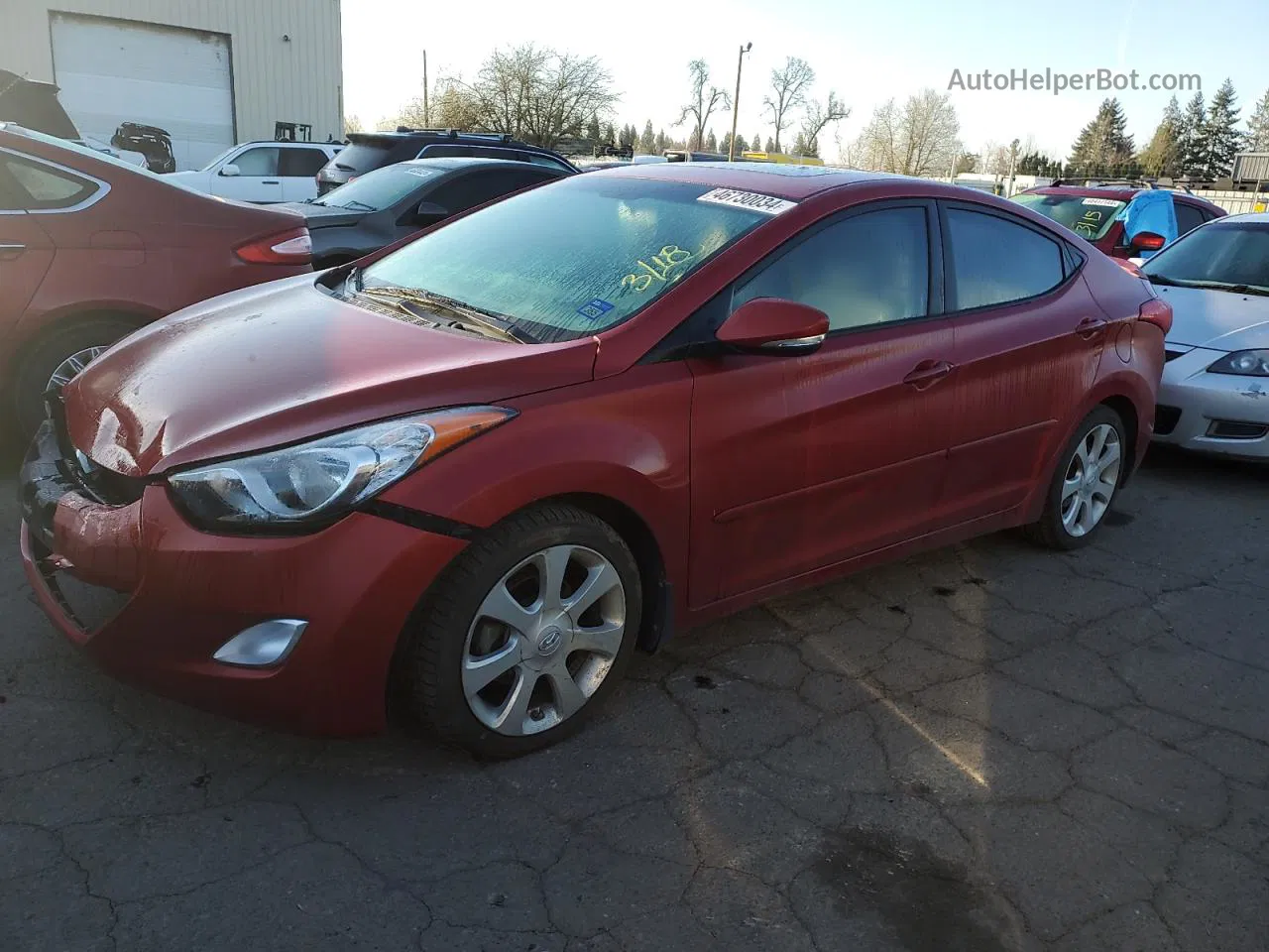 2013 Hyundai Elantra Gls Красный vin: KMHDH4AE1DU737701