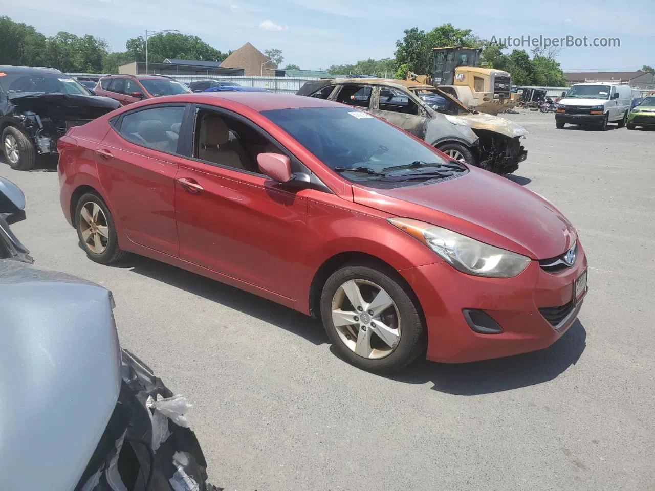 2013 Hyundai Elantra Gls Red vin: KMHDH4AE1DU756832