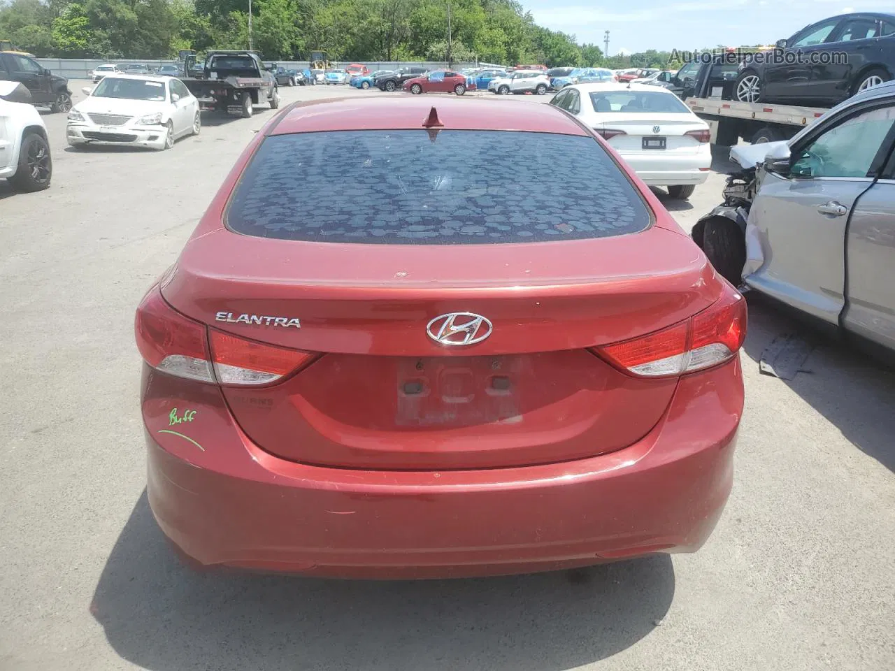 2013 Hyundai Elantra Gls Red vin: KMHDH4AE1DU756832