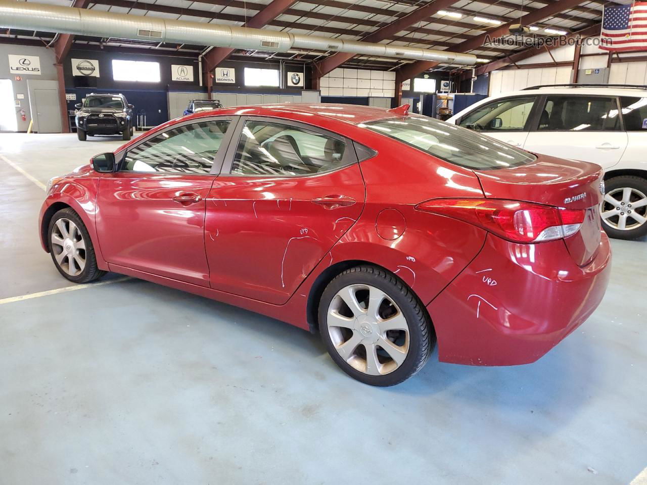 2013 Hyundai Elantra Gls Red vin: KMHDH4AE1DU769225