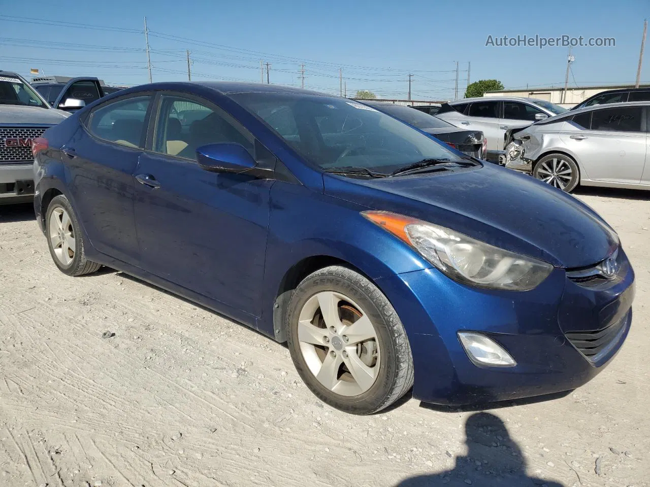 2013 Hyundai Elantra Gls Blue vin: KMHDH4AE1DU875058