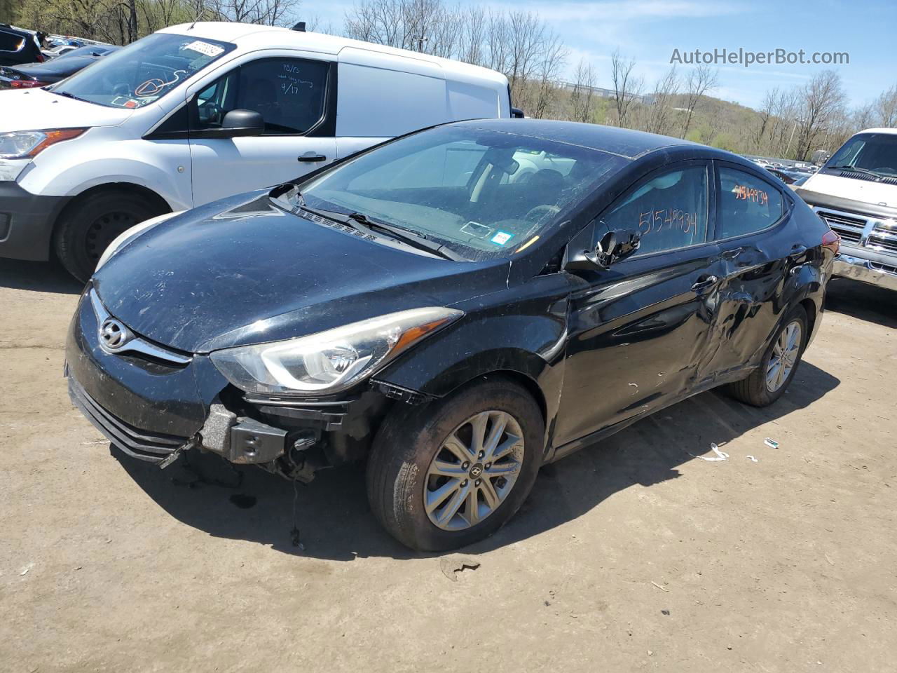 2014 Hyundai Elantra Se Black vin: KMHDH4AE1EU082750