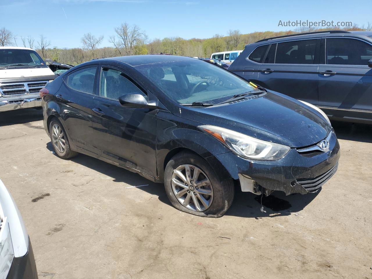 2014 Hyundai Elantra Se Black vin: KMHDH4AE1EU082750