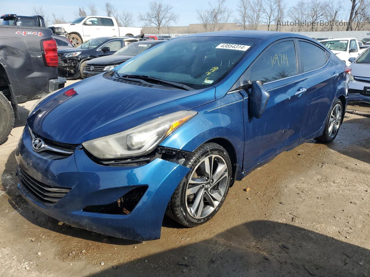 2014 Hyundai Elantra Se Синий vin: KMHDH4AE1EU112796