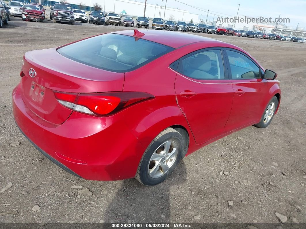 2014 Hyundai Elantra Se Red vin: KMHDH4AE1EU128917