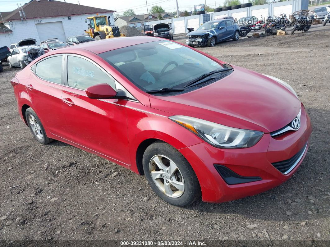 2014 Hyundai Elantra Se Red vin: KMHDH4AE1EU128917