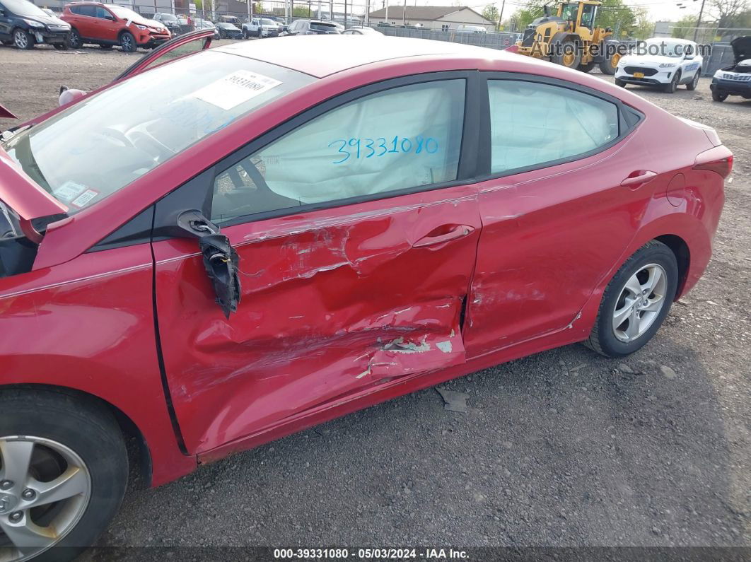 2014 Hyundai Elantra Se Red vin: KMHDH4AE1EU128917