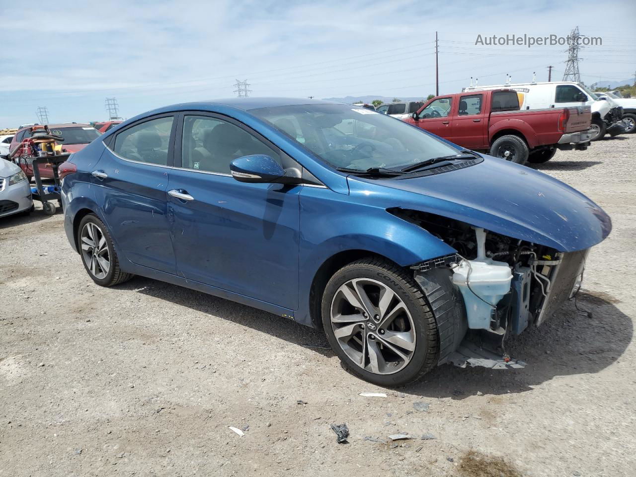 2014 Hyundai Elantra Se Blue vin: KMHDH4AE1EU139142