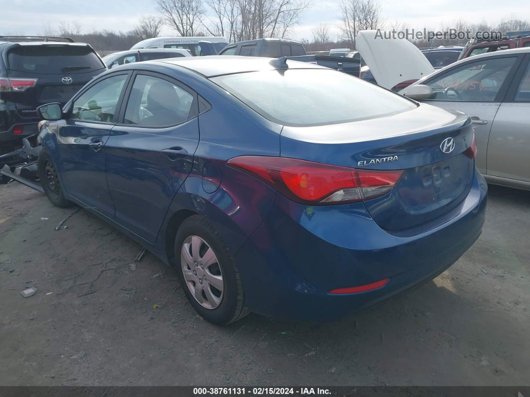 2016 Hyundai Elantra Se Синий vin: KMHDH4AE1GU651258