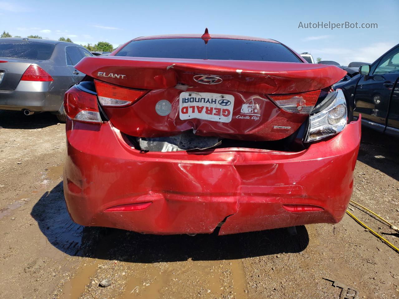 2011 Hyundai Elantra Gls Red vin: KMHDH4AE2BU099312