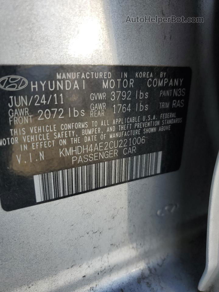 2012 Hyundai Elantra Gls Silver vin: KMHDH4AE2CU221006