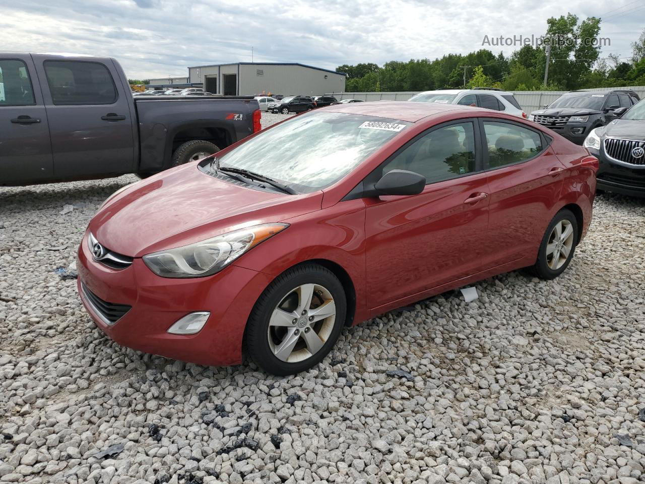 2012 Hyundai Elantra Gls Red vin: KMHDH4AE2CU310736