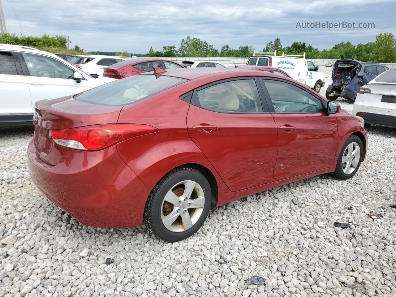 2012 Hyundai Elantra Gls Red vin: KMHDH4AE2CU310736