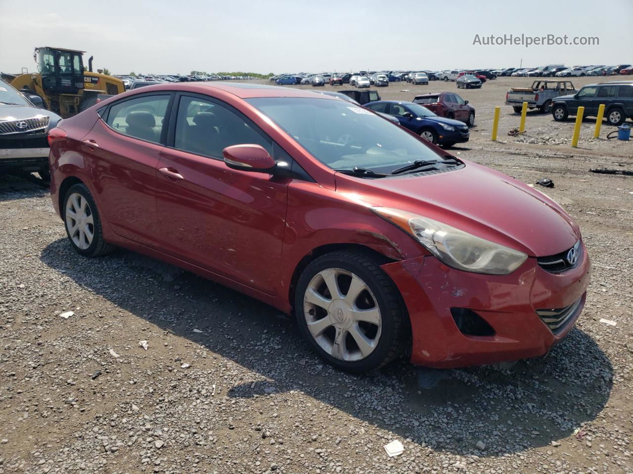 2012 Hyundai Elantra Gls Red vin: KMHDH4AE2CU311692