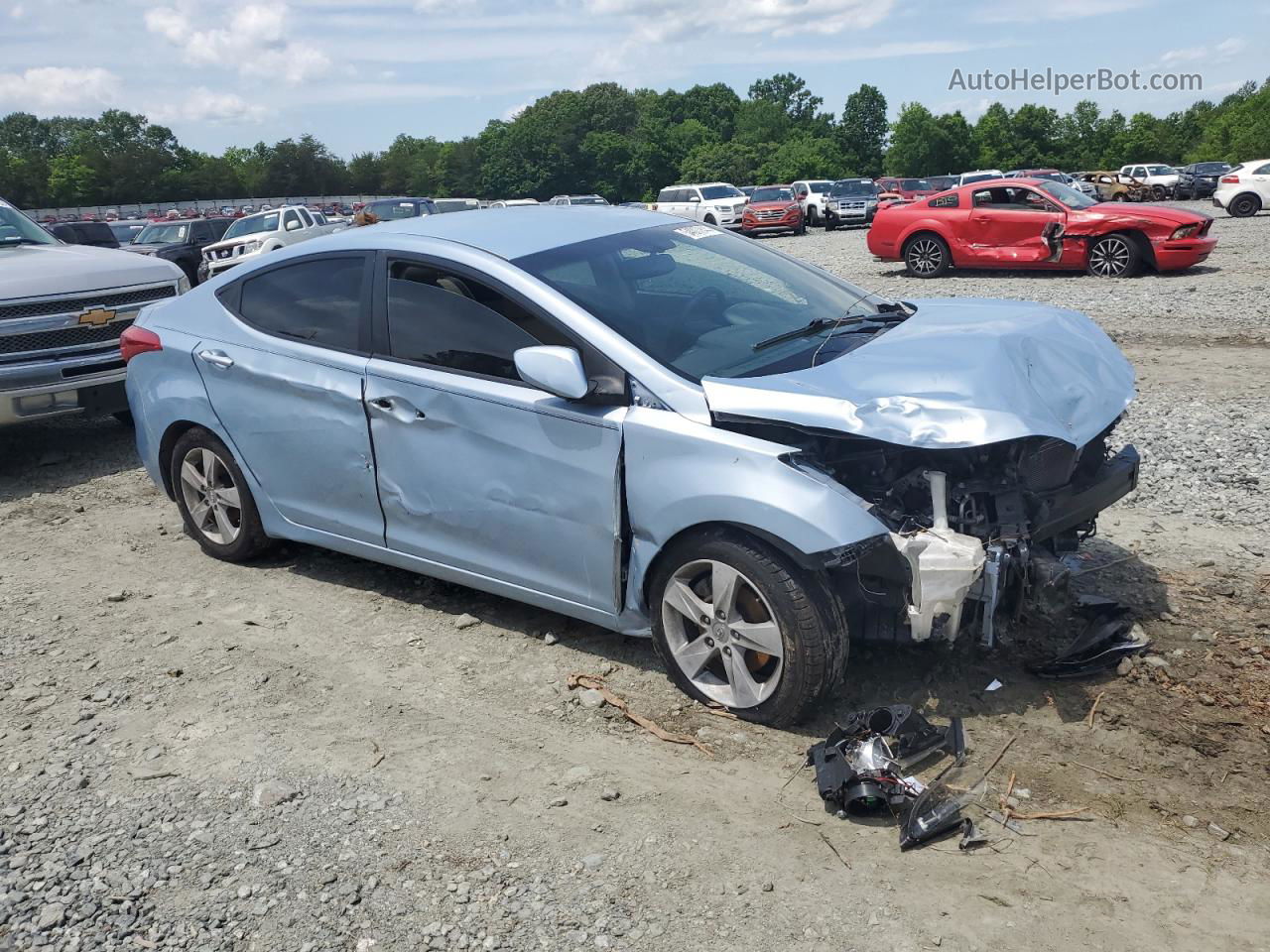 2012 Hyundai Elantra Gls Blue vin: KMHDH4AE2CU346152