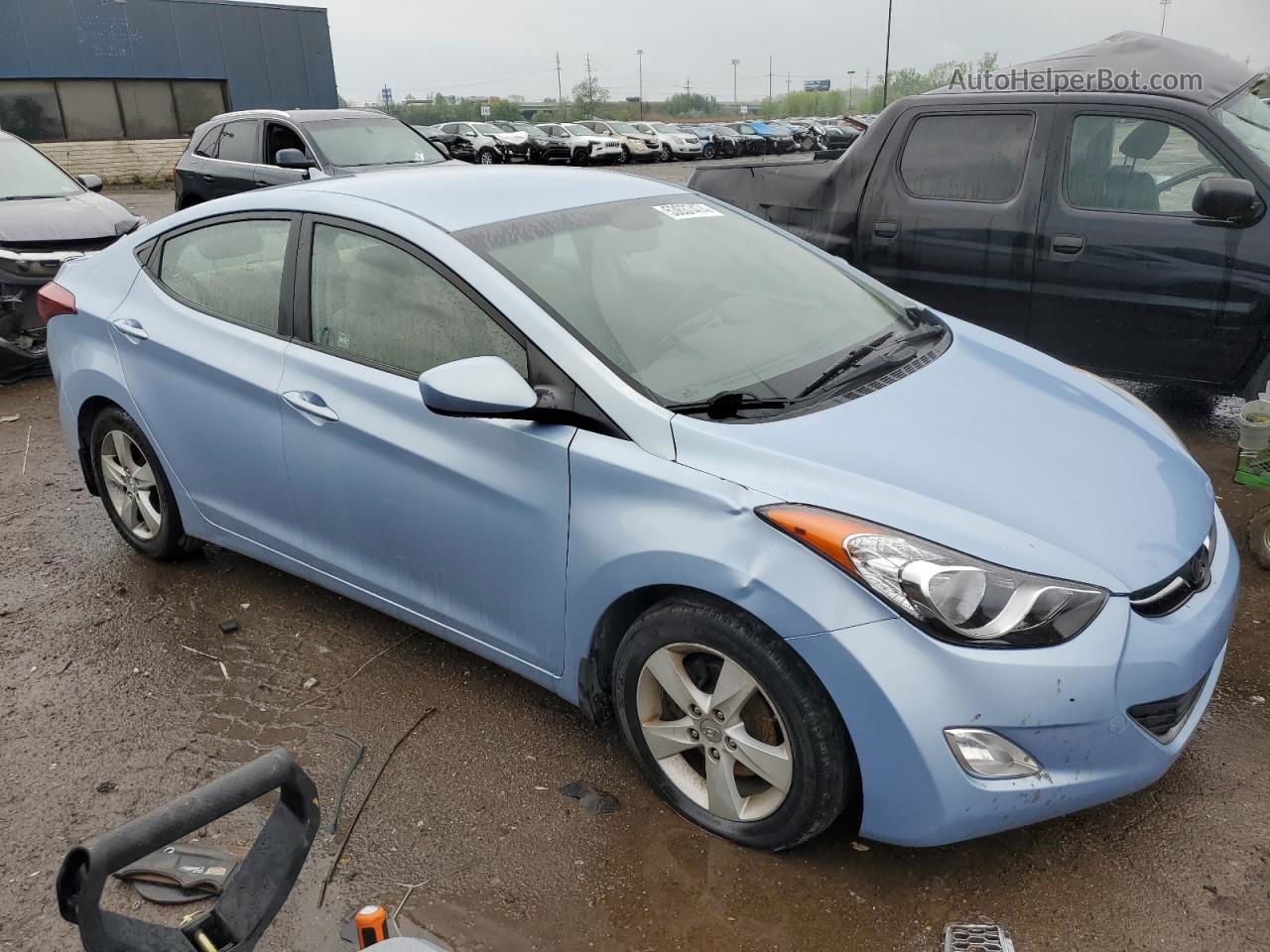 2012 Hyundai Elantra Gls Синий vin: KMHDH4AE2CU435218