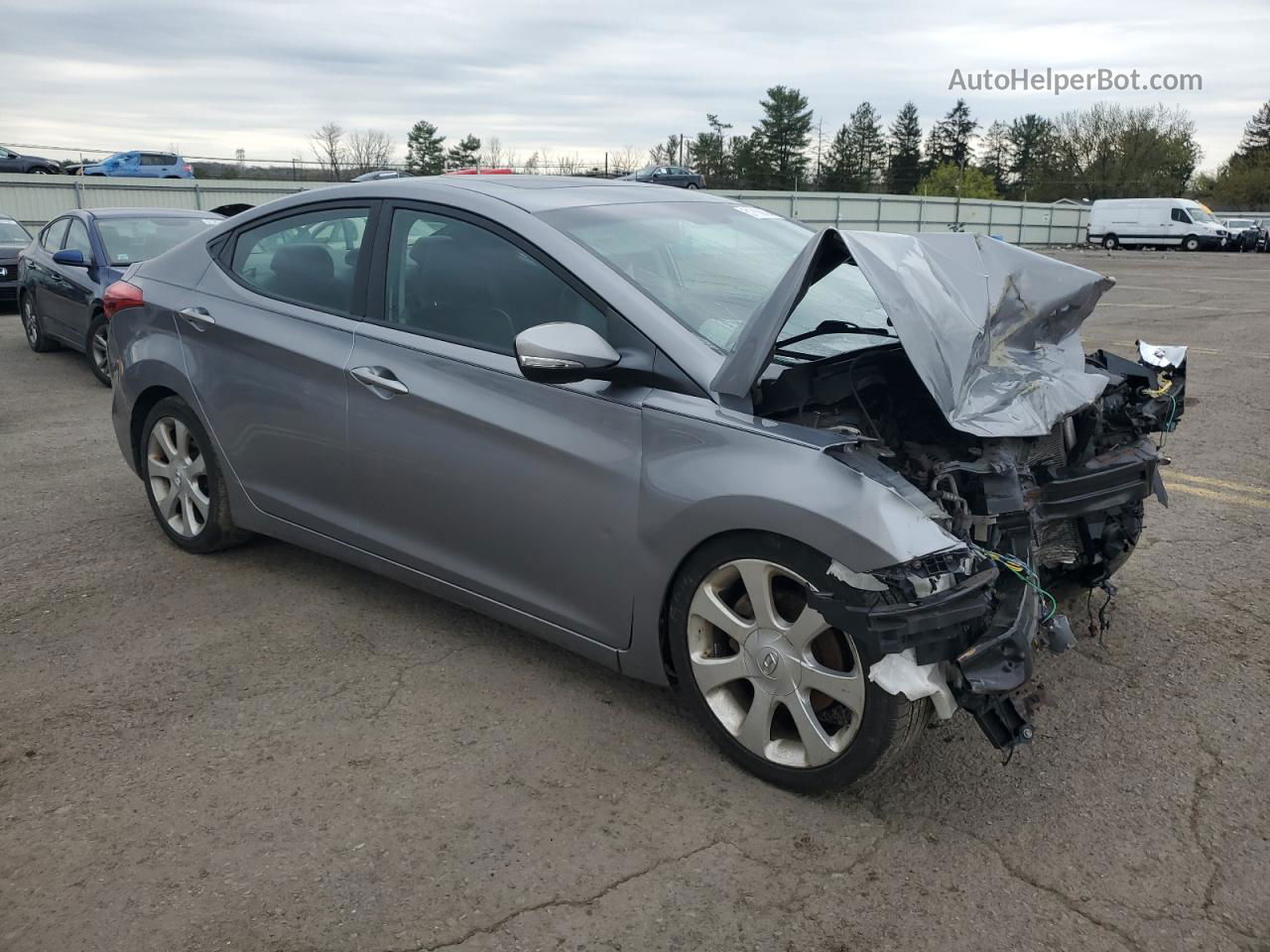 2012 Hyundai Elantra Gls Gray vin: KMHDH4AE2CU492437