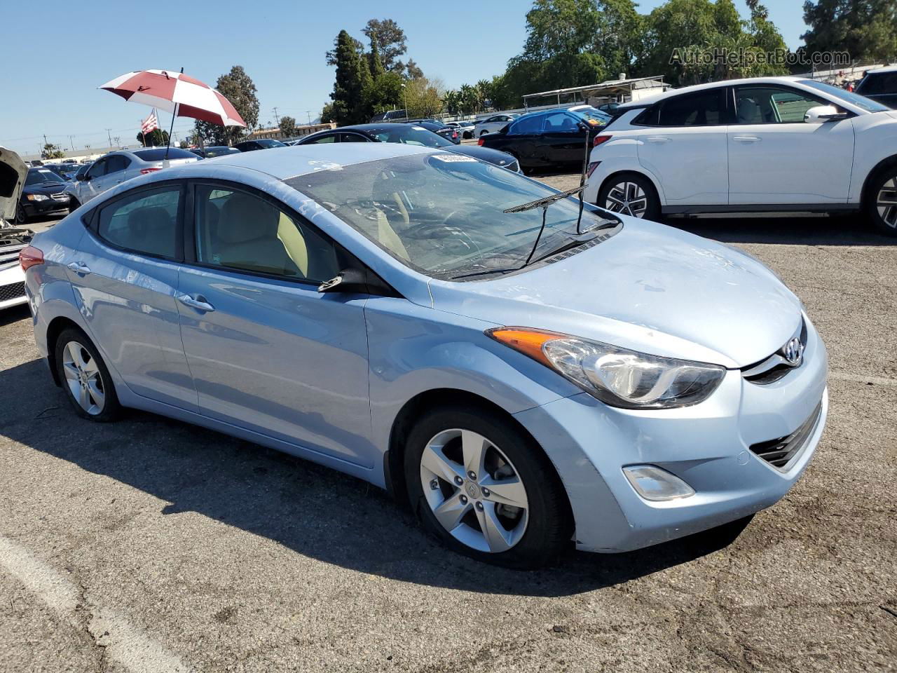 2013 Hyundai Elantra Gls Blue vin: KMHDH4AE2DU528306