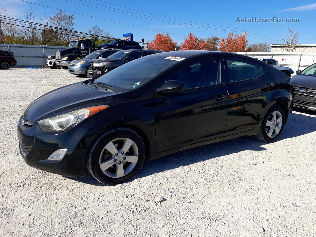 2013 Hyundai Elantra Gls Black vin: KMHDH4AE2DU534963