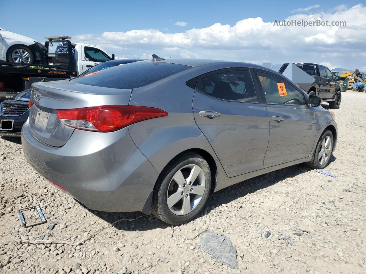 2013 Hyundai Elantra Gls Gray vin: KMHDH4AE2DU539158