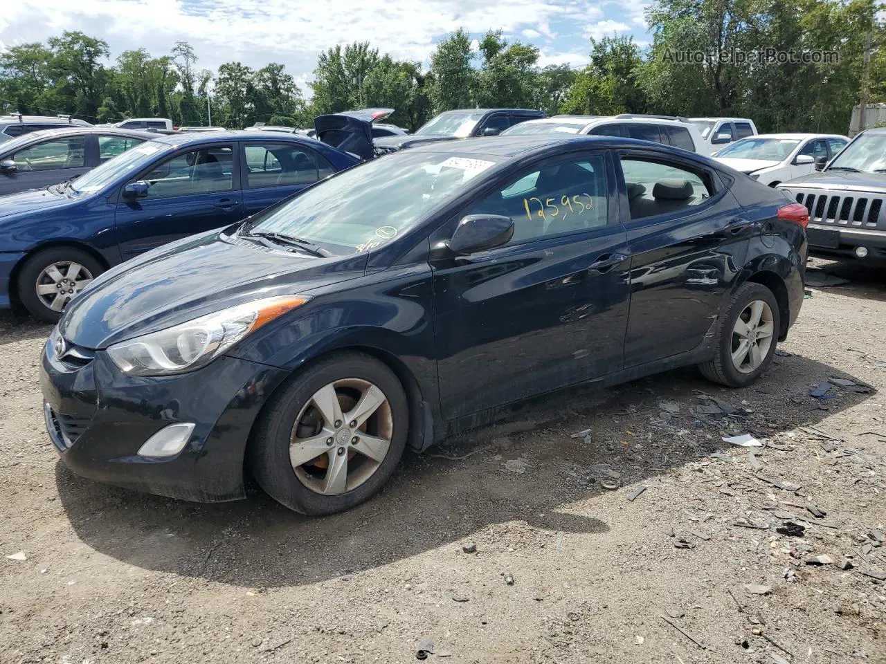 2013 Hyundai Elantra Gls Black vin: KMHDH4AE2DU649174