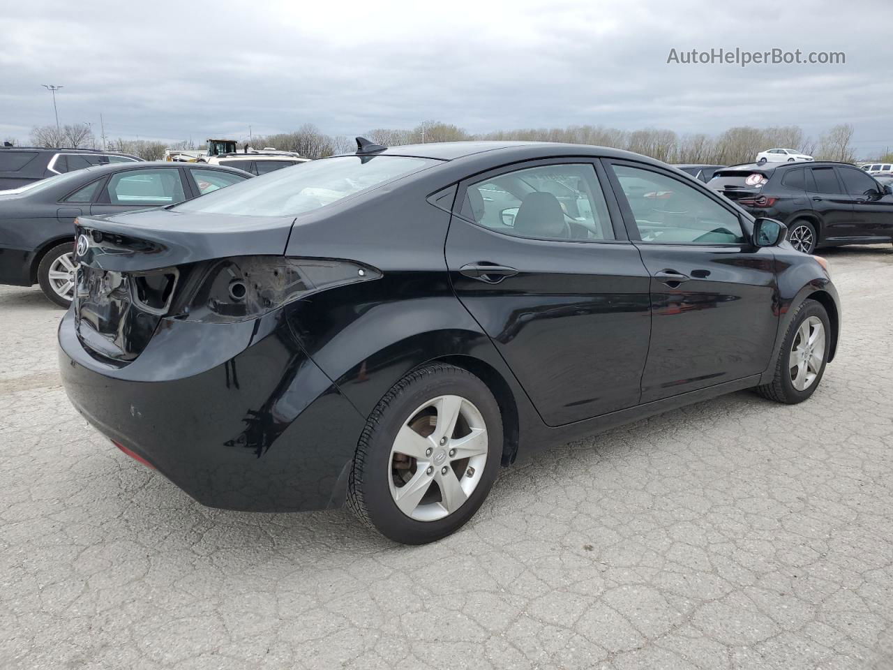 2013 Hyundai Elantra Gls Black vin: KMHDH4AE2DU716565