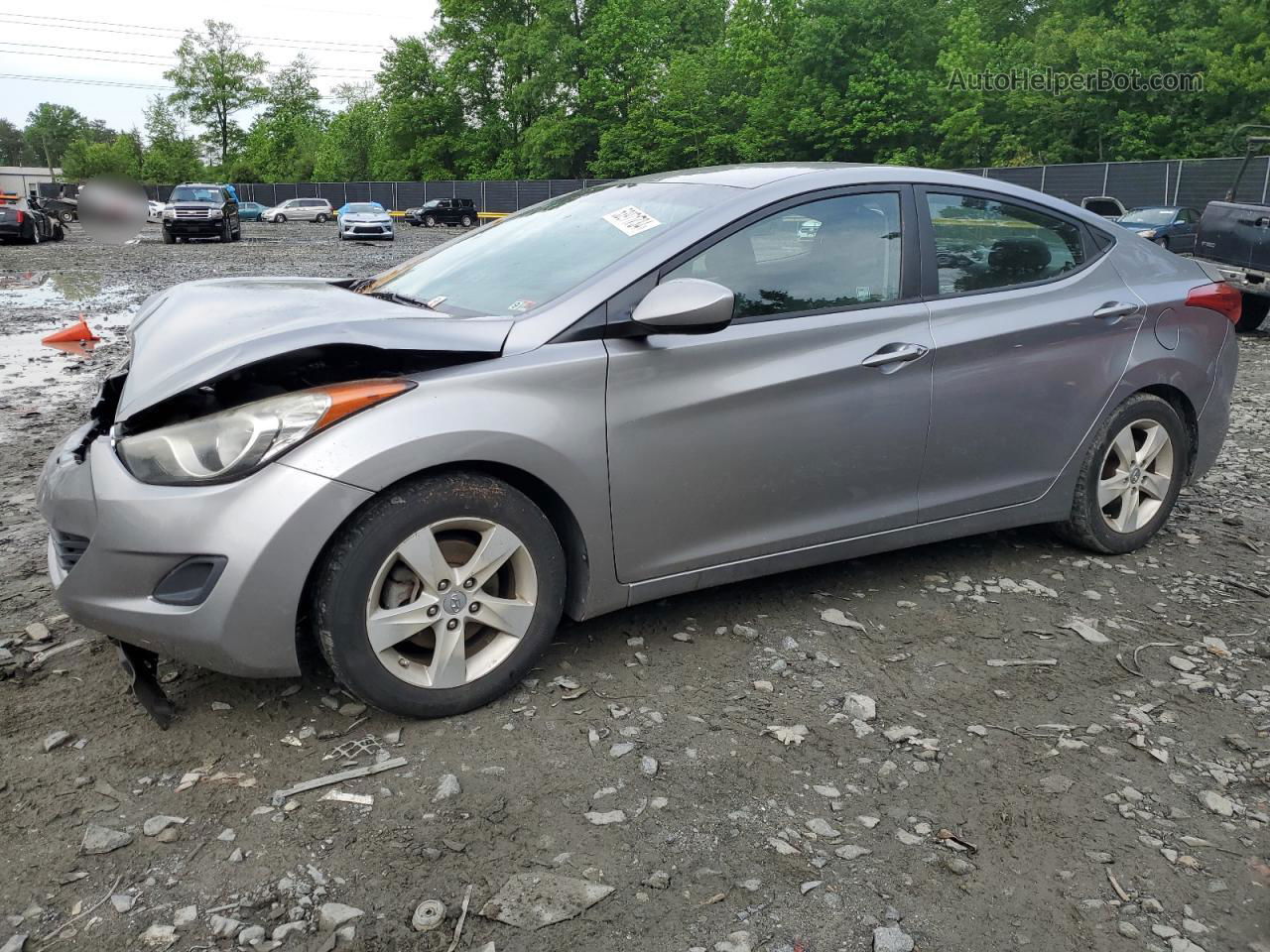 2013 Hyundai Elantra Gls Silver vin: KMHDH4AE2DU717389