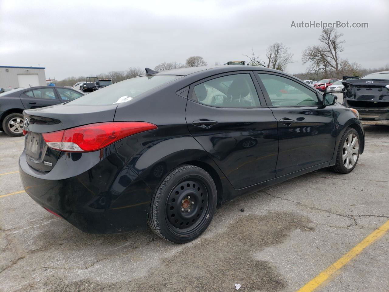 2013 Hyundai Elantra Gls Black vin: KMHDH4AE2DU837337