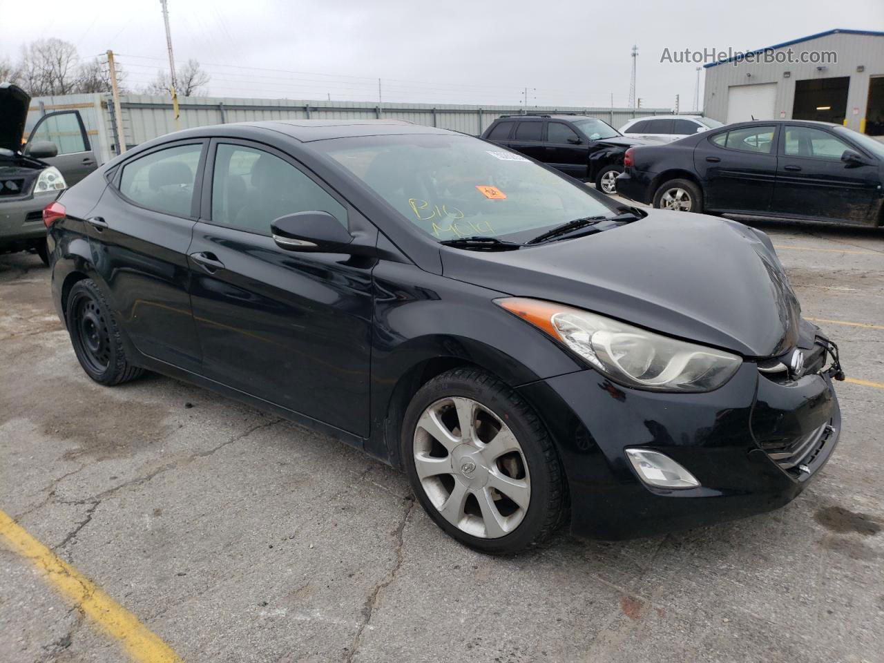 2013 Hyundai Elantra Gls Black vin: KMHDH4AE2DU837337