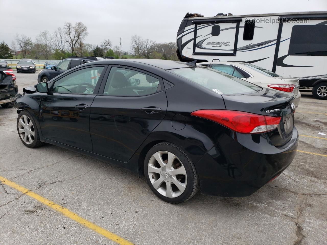 2013 Hyundai Elantra Gls Black vin: KMHDH4AE2DU837337