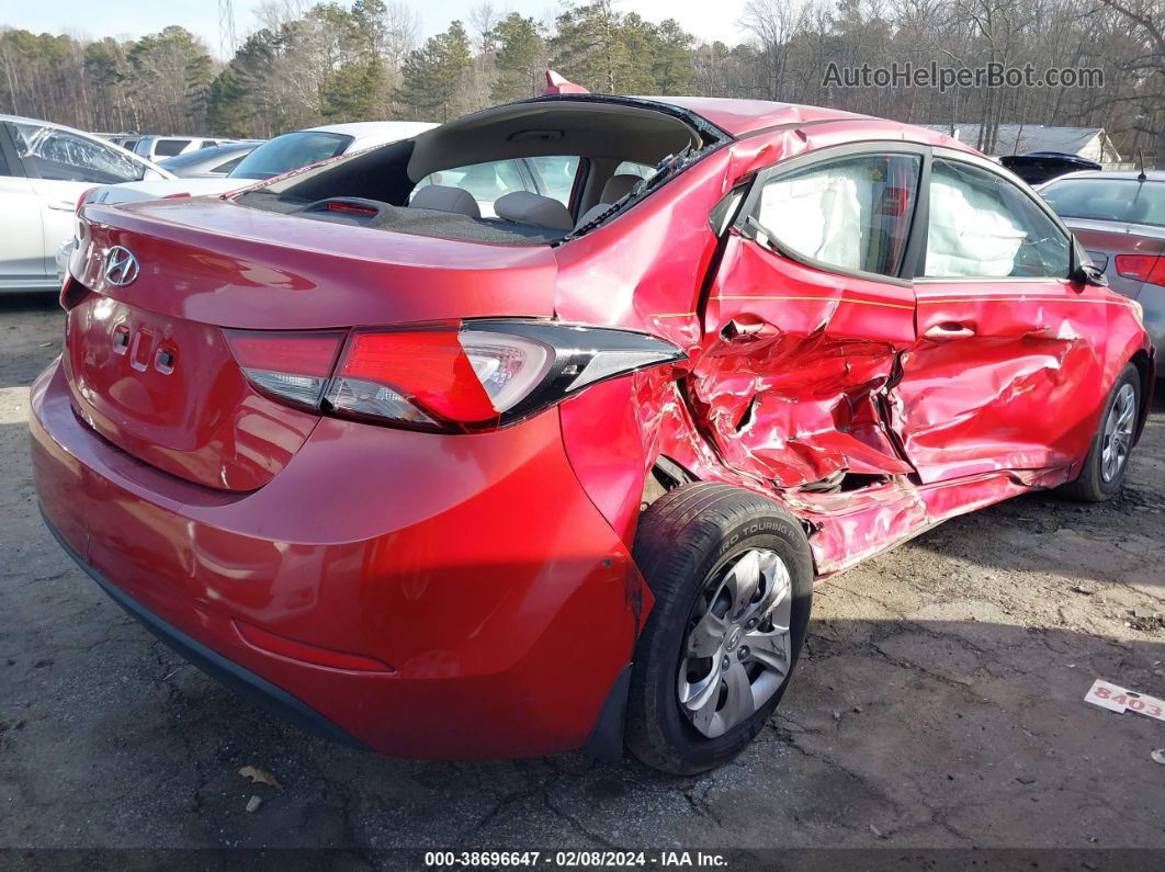 2016 Hyundai Elantra Se Red vin: KMHDH4AE2GU531632