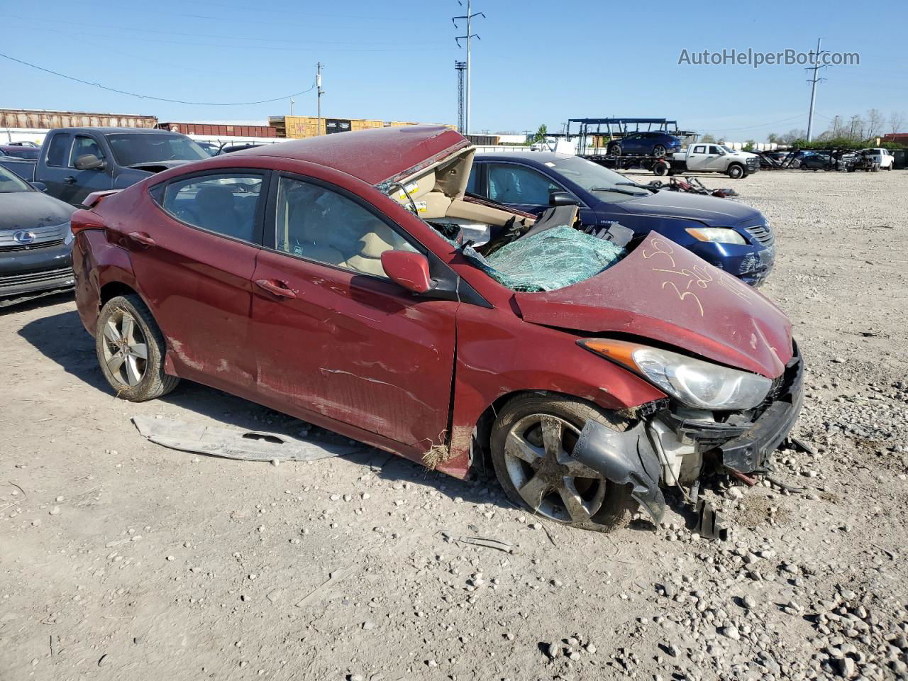 2011 Hyundai Elantra Gls Red vin: KMHDH4AE3BU091655