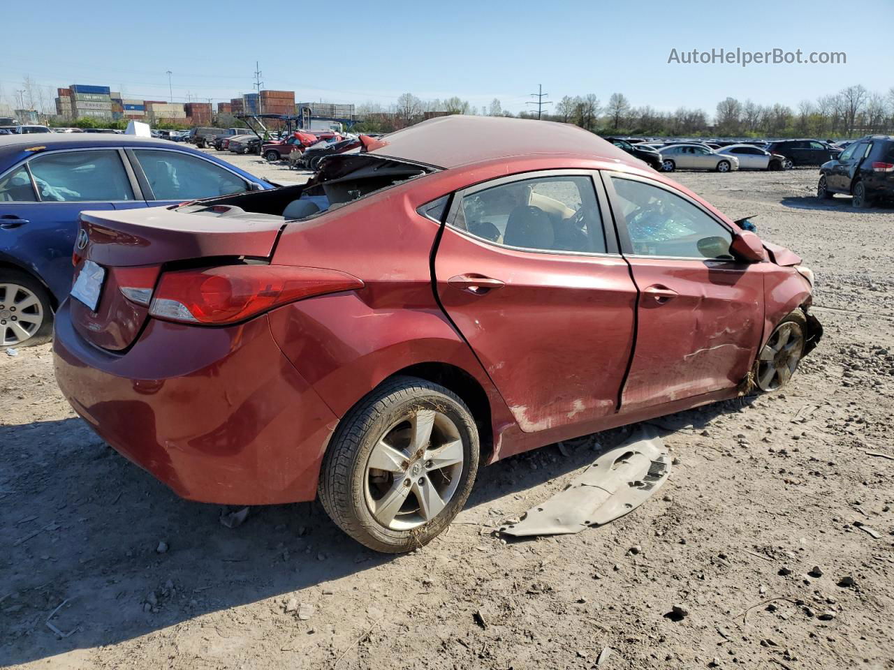 2011 Hyundai Elantra Gls Red vin: KMHDH4AE3BU091655