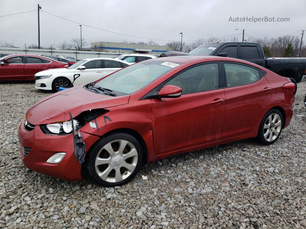 2011 Hyundai Elantra Gls Red vin: KMHDH4AE3BU141261