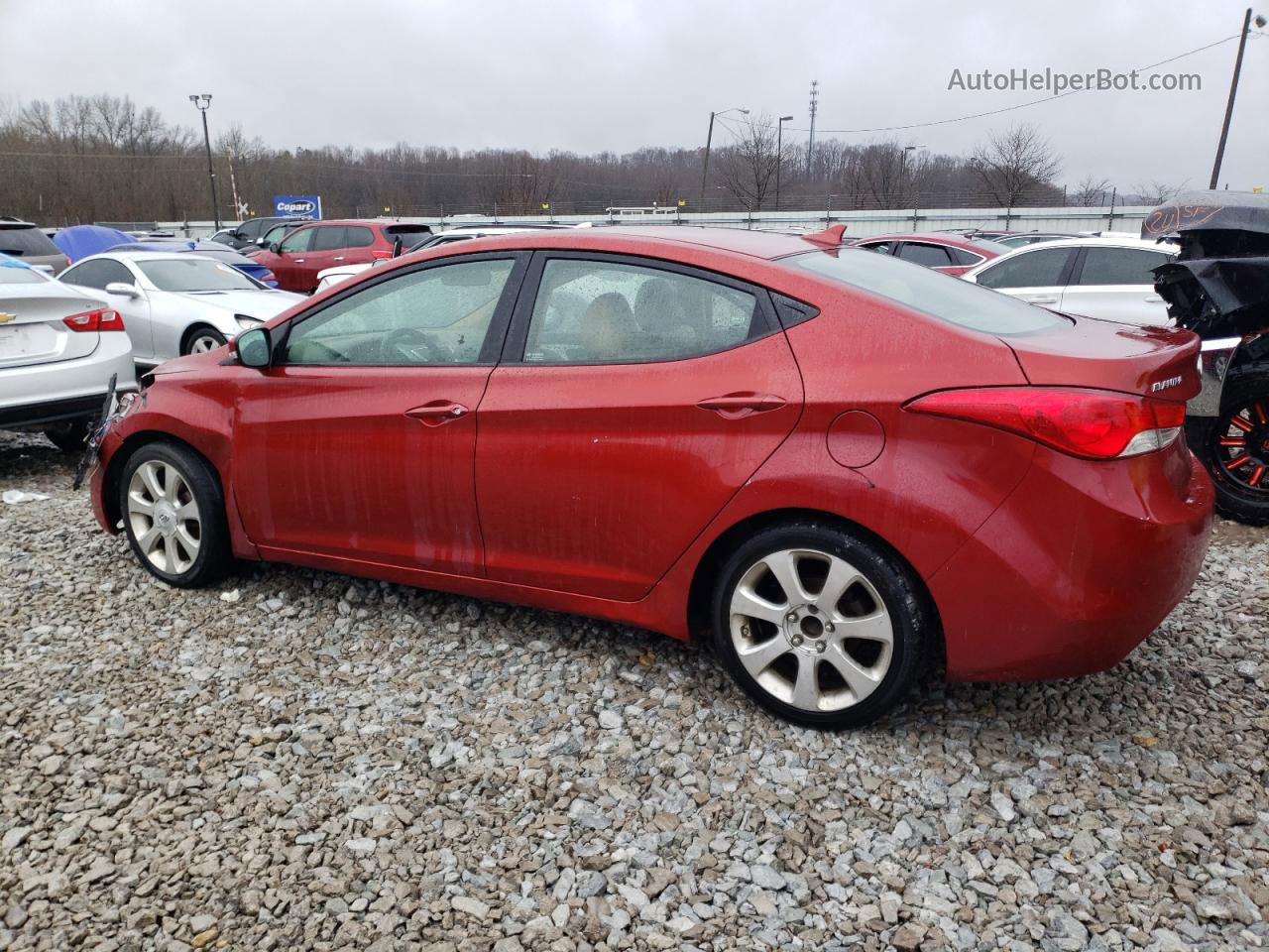 2011 Hyundai Elantra Gls Red vin: KMHDH4AE3BU141261