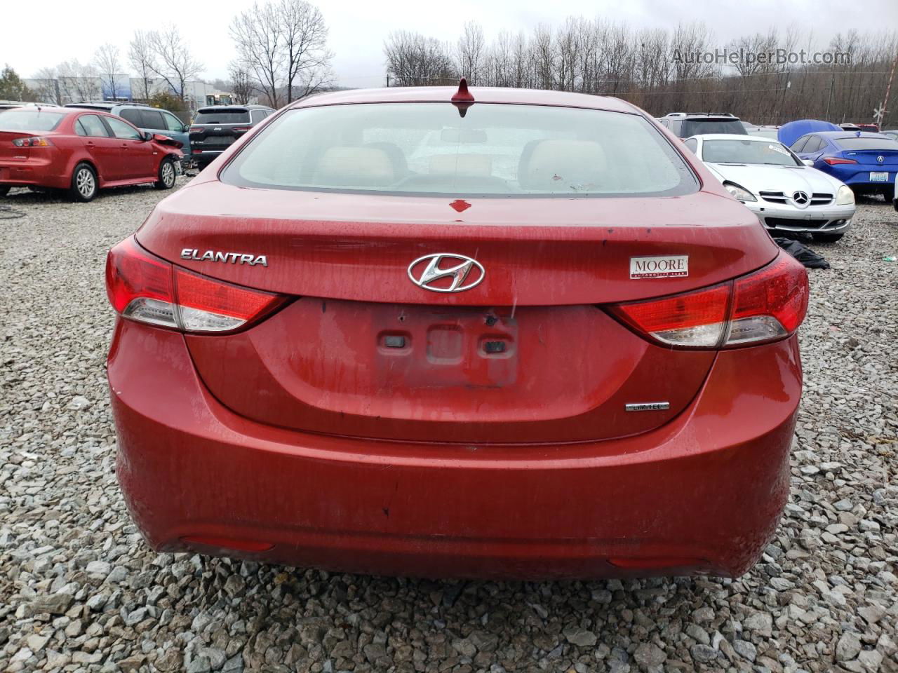 2011 Hyundai Elantra Gls Red vin: KMHDH4AE3BU141261