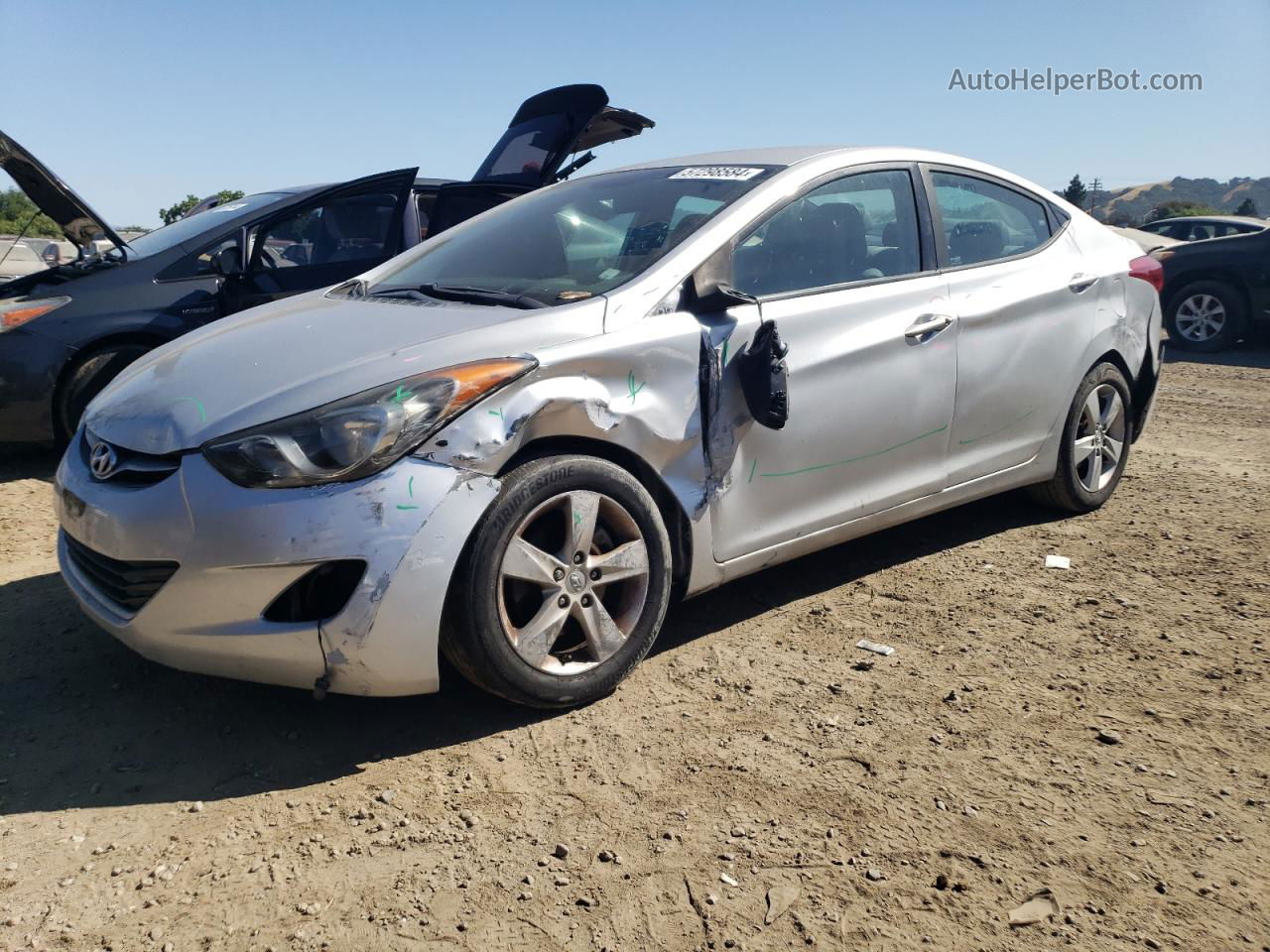 2012 Hyundai Elantra Gls Silver vin: KMHDH4AE3CU345575