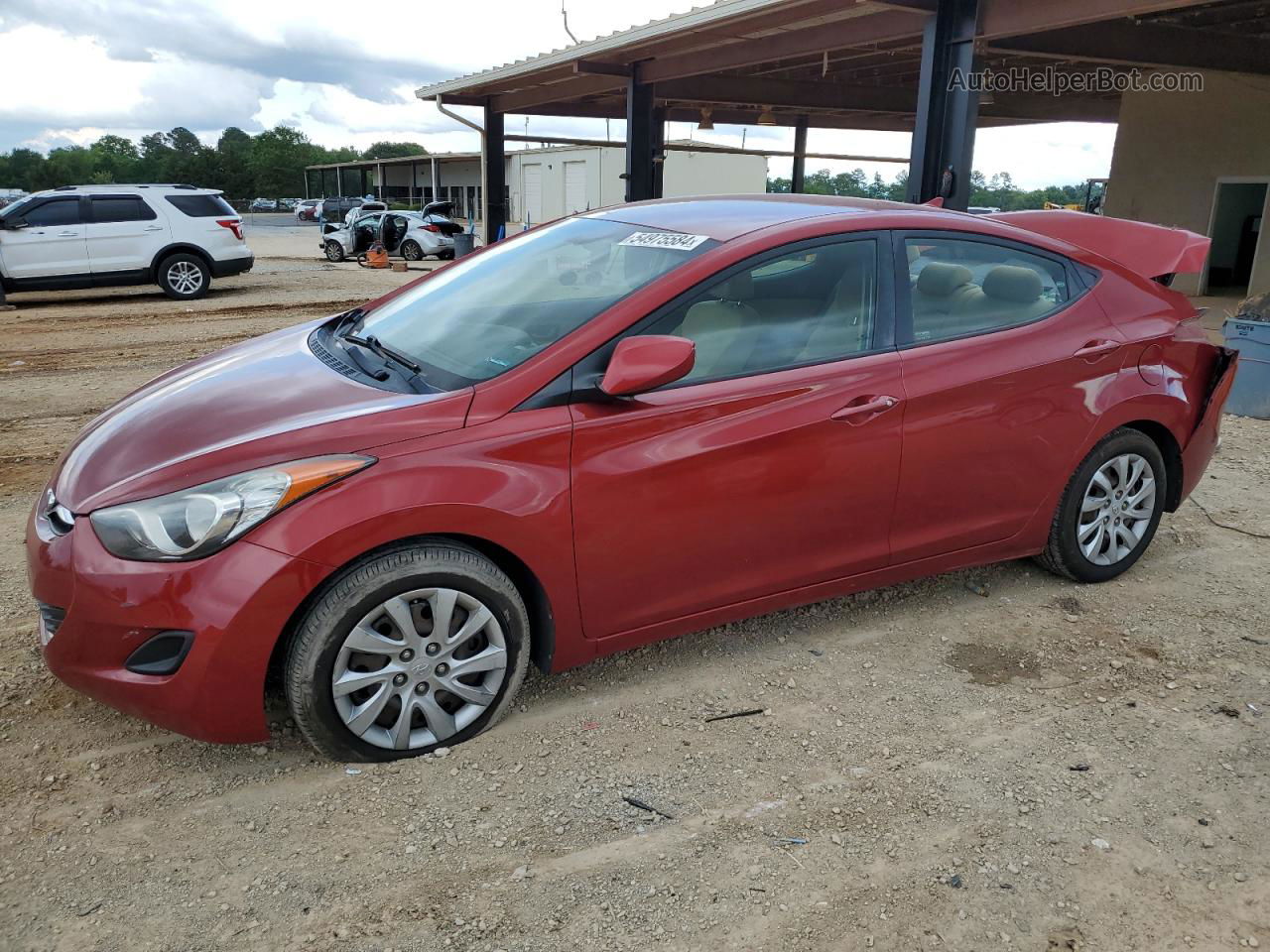 2012 Hyundai Elantra Gls Red vin: KMHDH4AE3CU401157