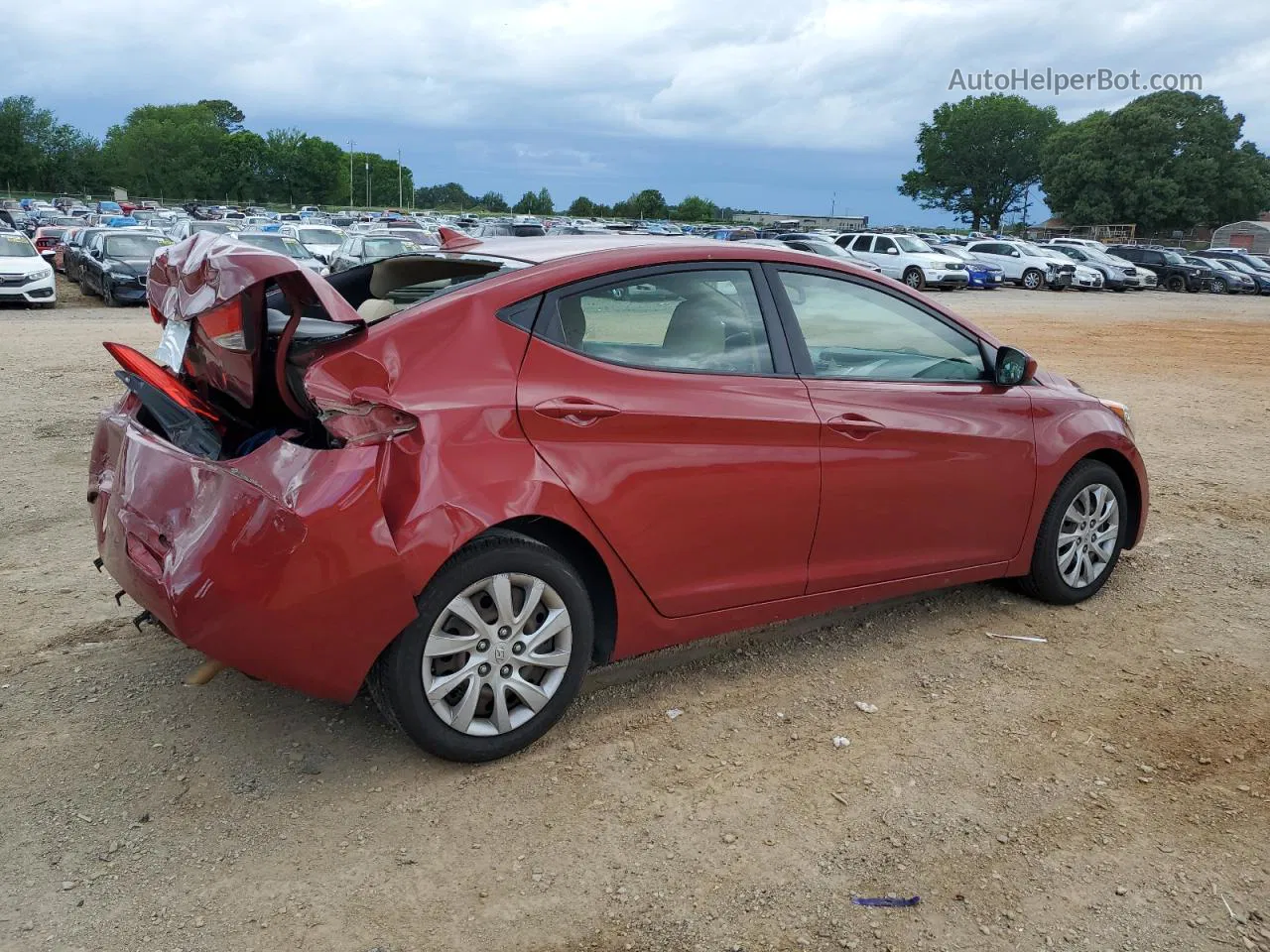 2012 Hyundai Elantra Gls Red vin: KMHDH4AE3CU401157