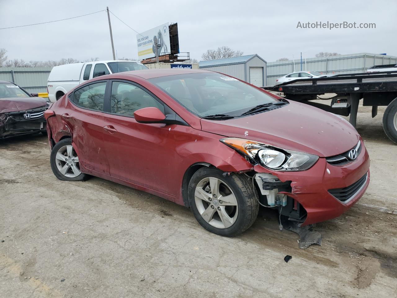 2012 Hyundai Elantra Gls Красный vin: KMHDH4AE3CU463433