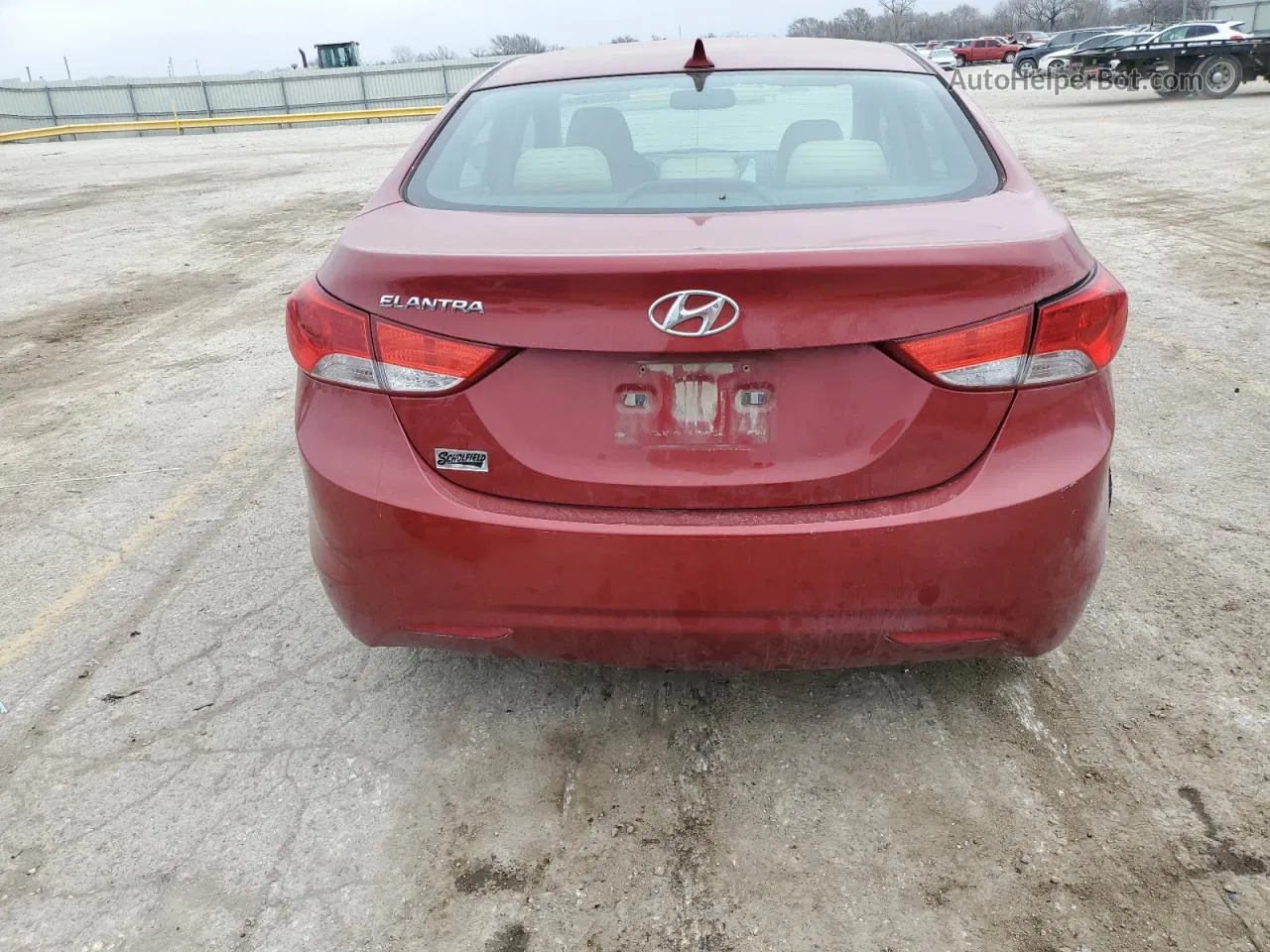 2012 Hyundai Elantra Gls Red vin: KMHDH4AE3CU463433