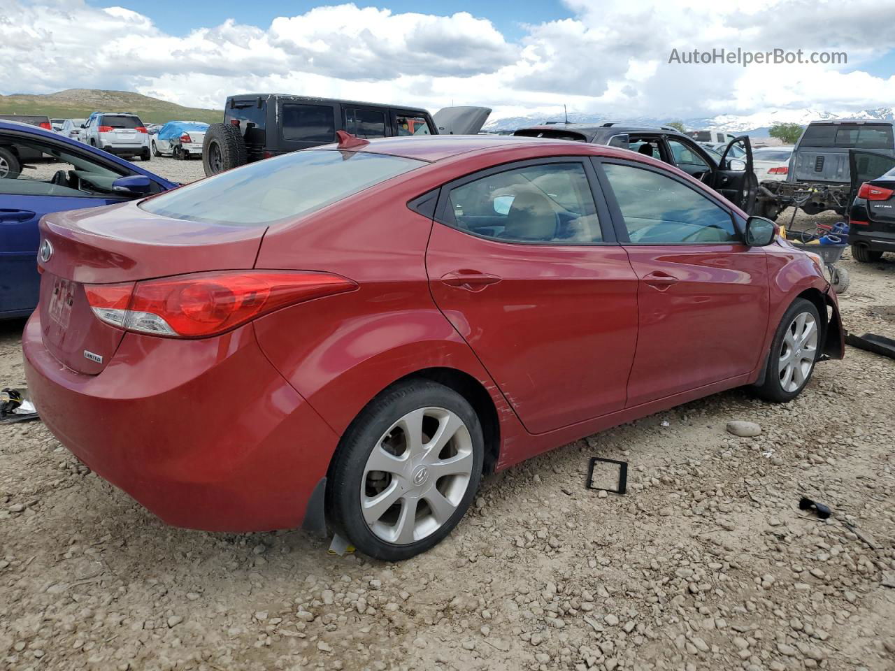 2013 Hyundai Elantra Gls Red vin: KMHDH4AE3DU526712