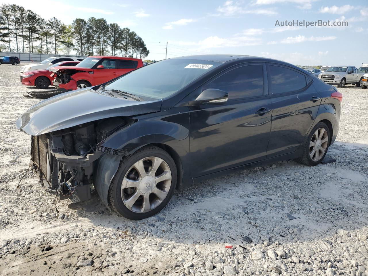 2013 Hyundai Elantra Gls Black vin: KMHDH4AE3DU539007