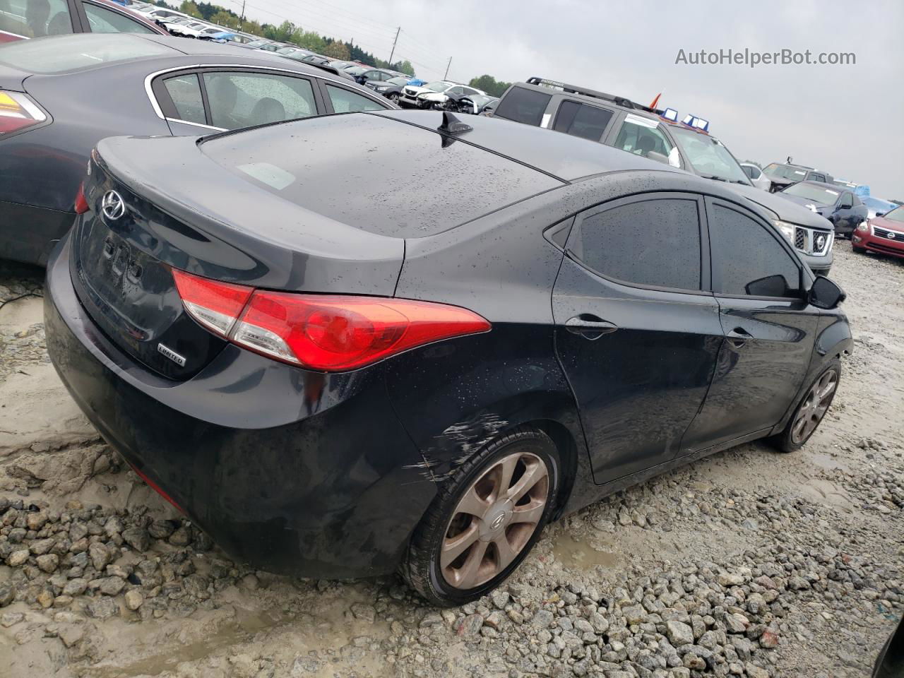 2013 Hyundai Elantra Gls Black vin: KMHDH4AE3DU539007