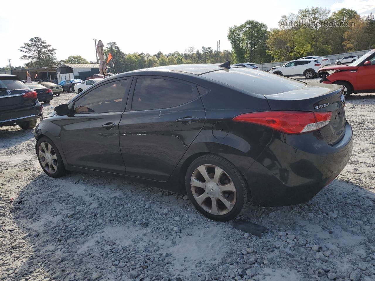 2013 Hyundai Elantra Gls Black vin: KMHDH4AE3DU539007