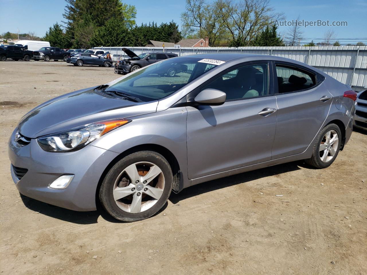 2013 Hyundai Elantra Gl Gray vin: KMHDH4AE3DU561069